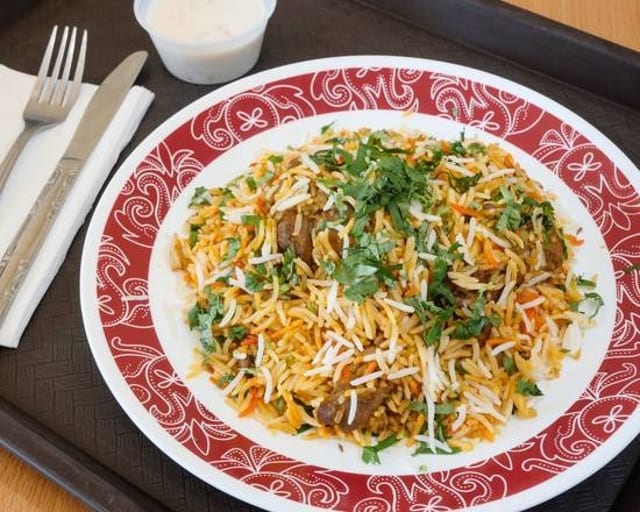 Hyderabadi Goat Biryani.